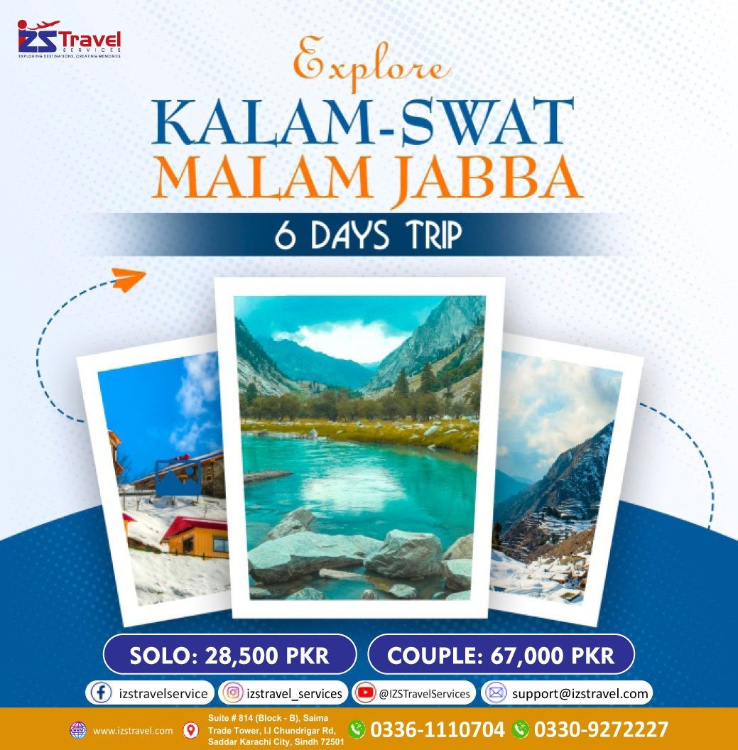 Kalam Swat Malam Jabba 6 Days Tour