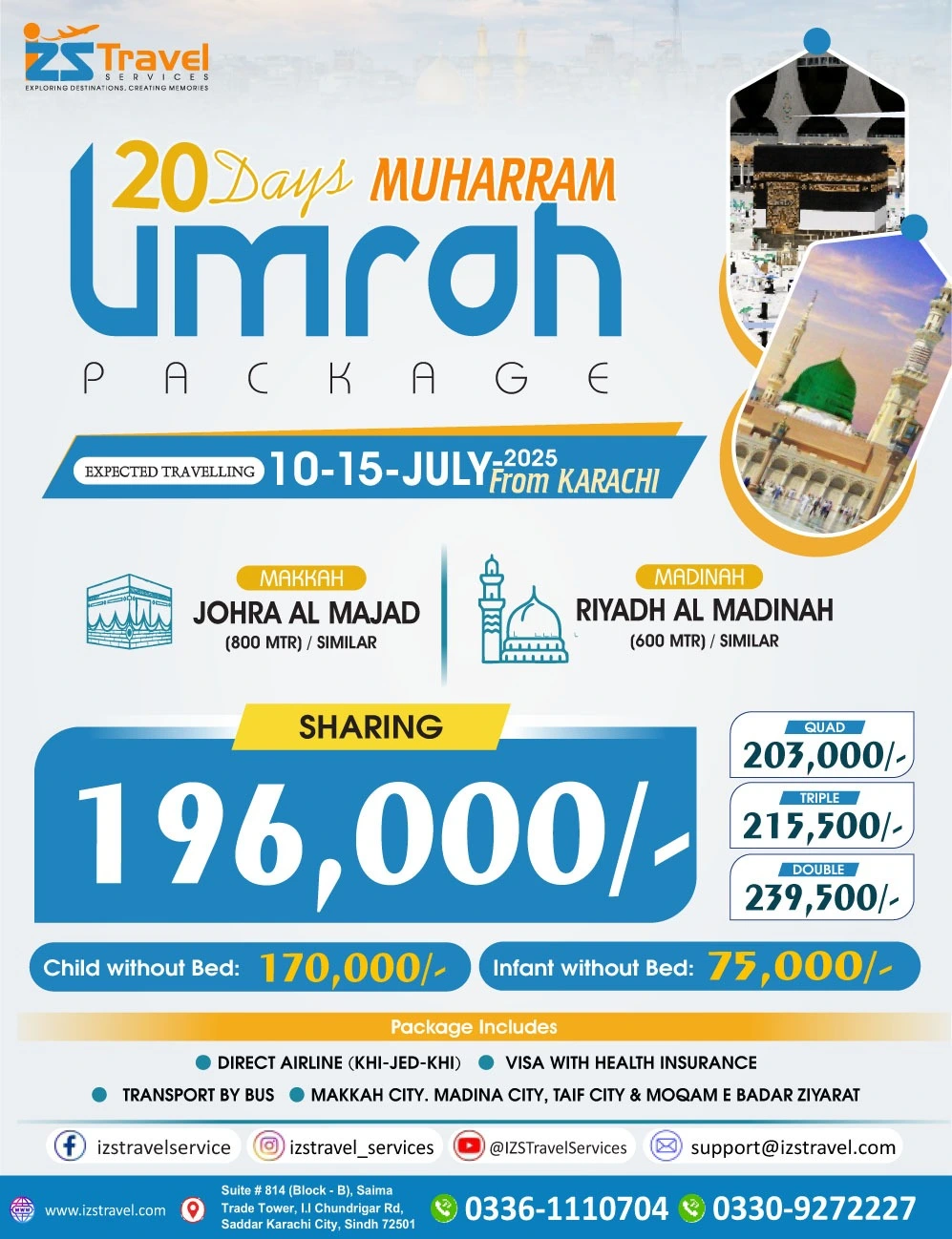 20 DAYS MUHARRAM UMRAH (PACKAGE B)