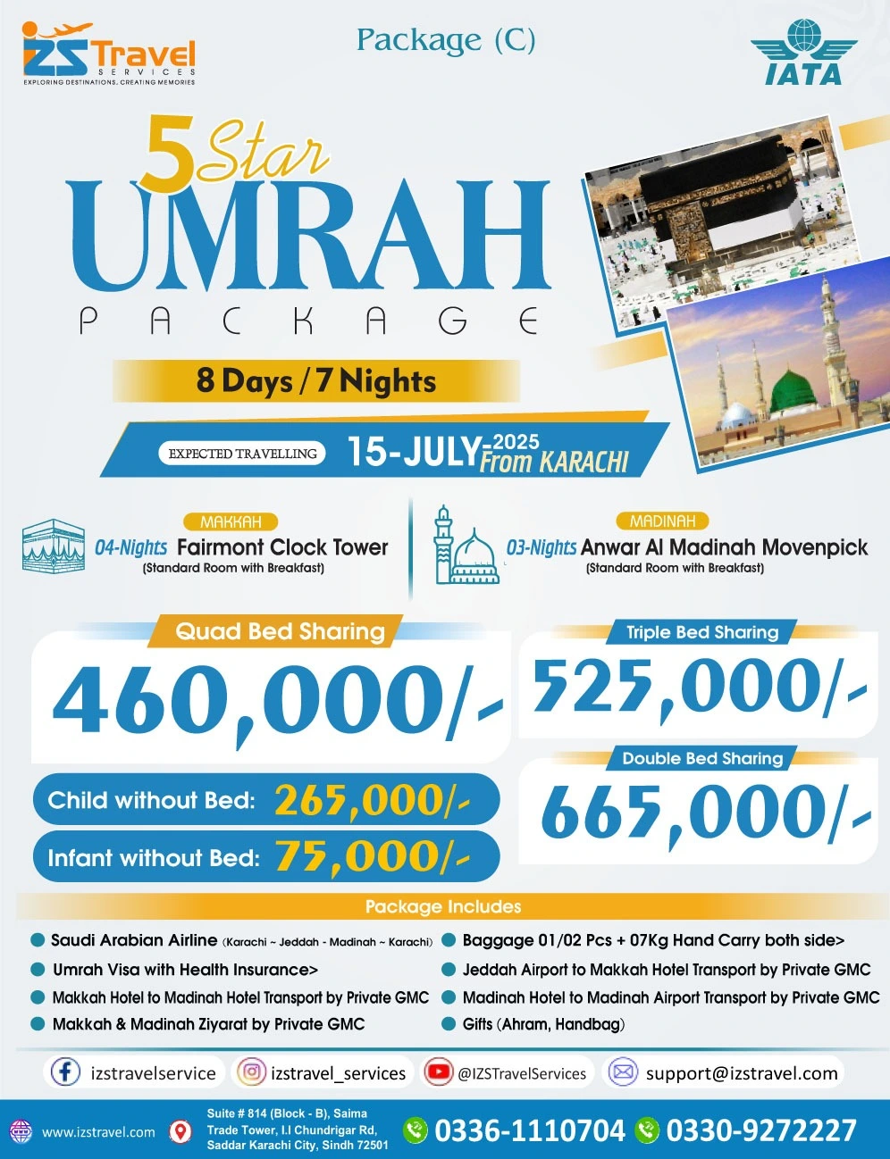 8 Days / 7 Nights Umrah (Package C)