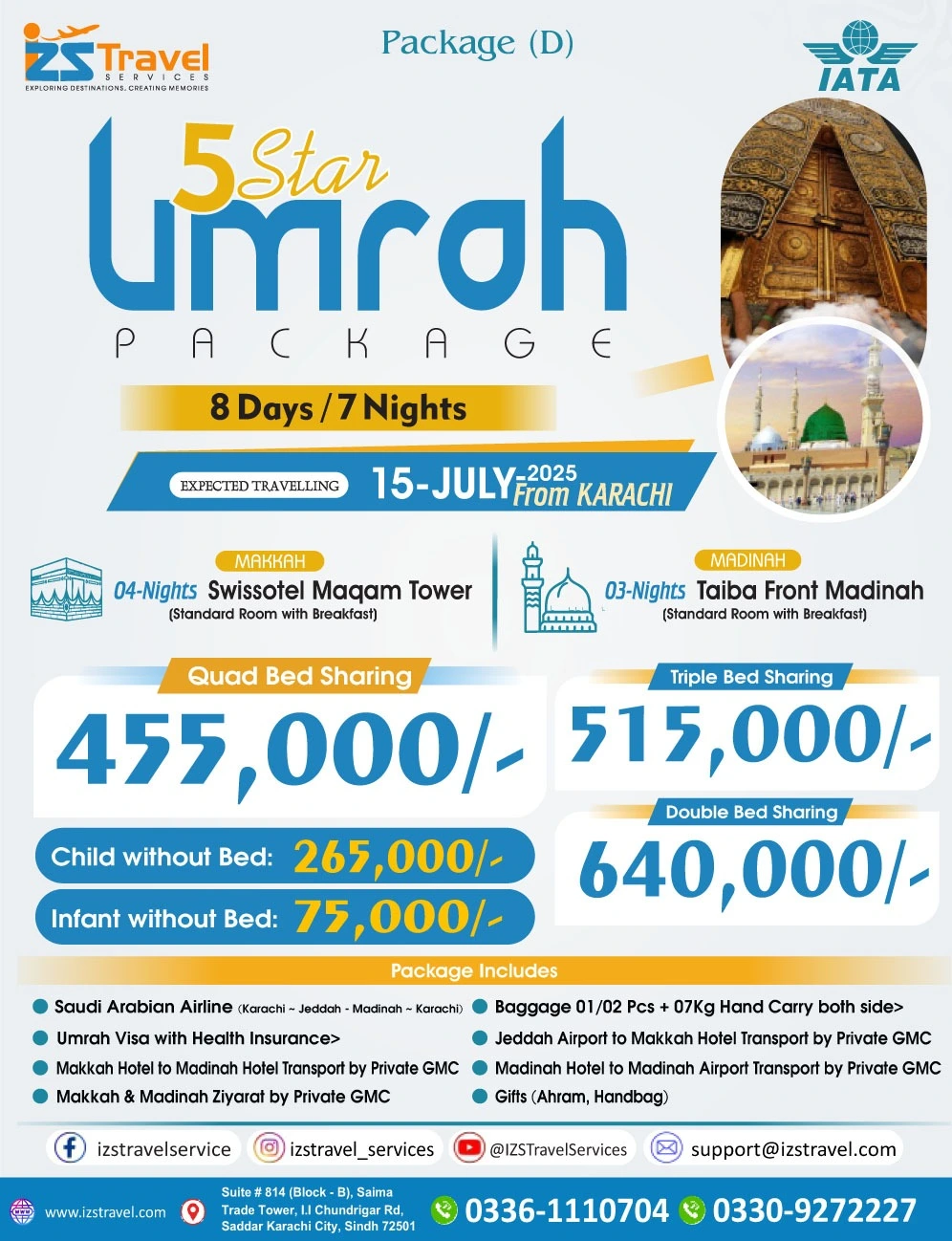 8 Days / 7 Nights Umrah (Package D)