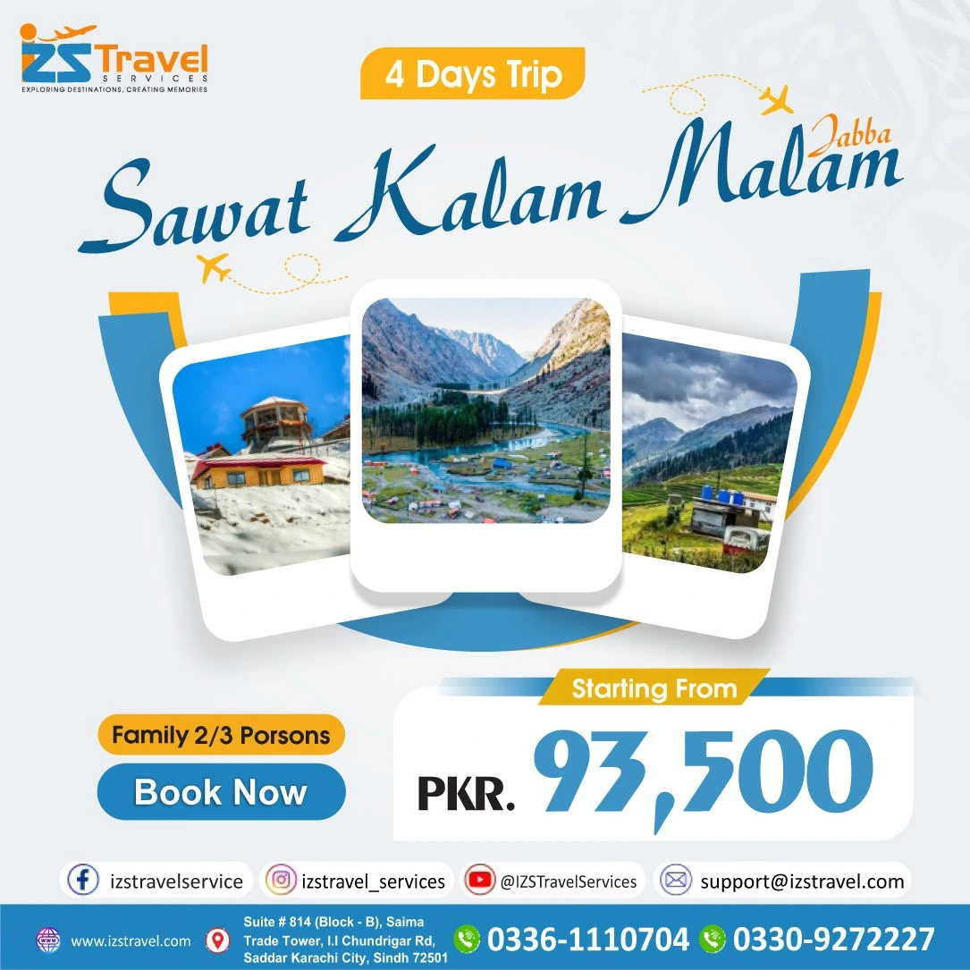 Sawaat Kalam Malam Jabba 4 Days Tour Package