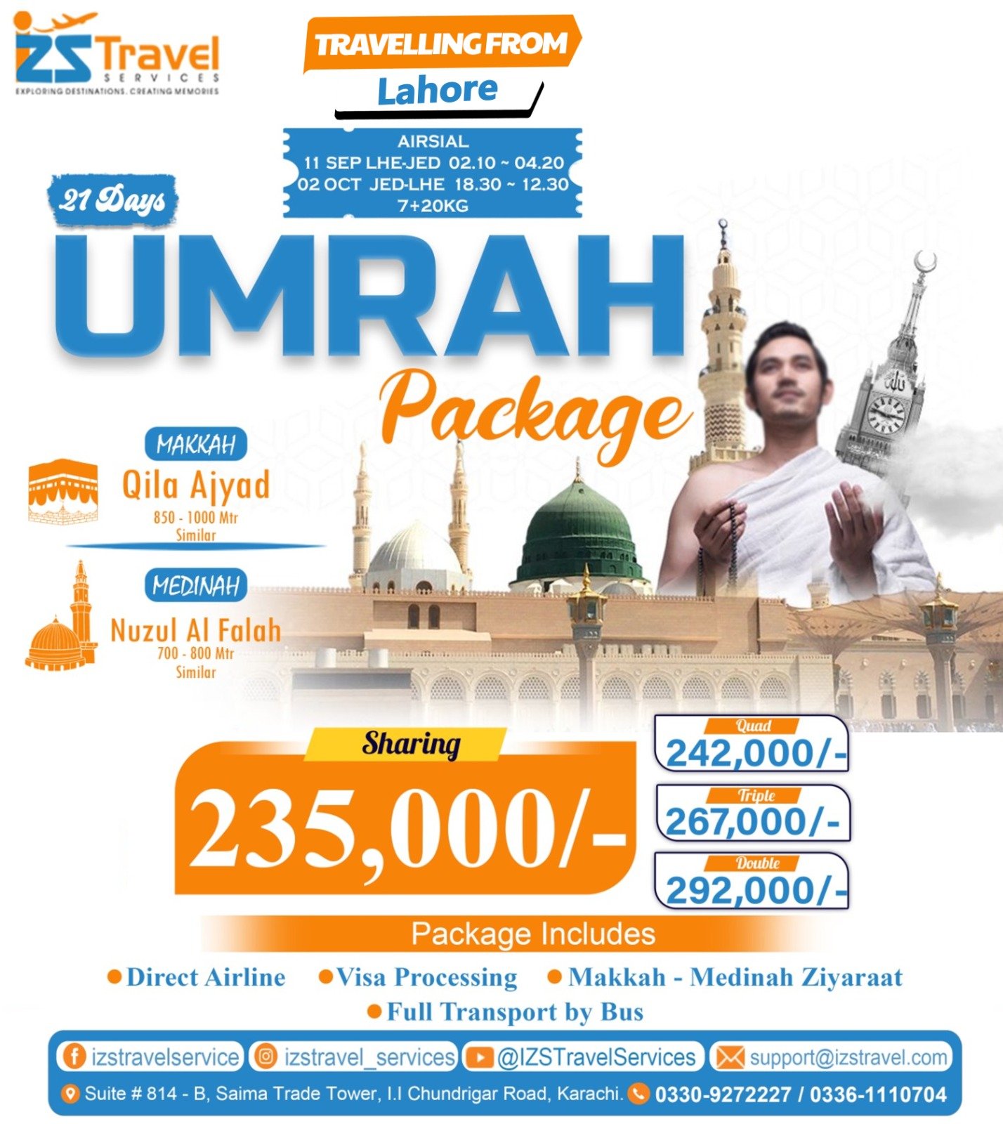 21 Days Punjab Economy Plus Umrah Package